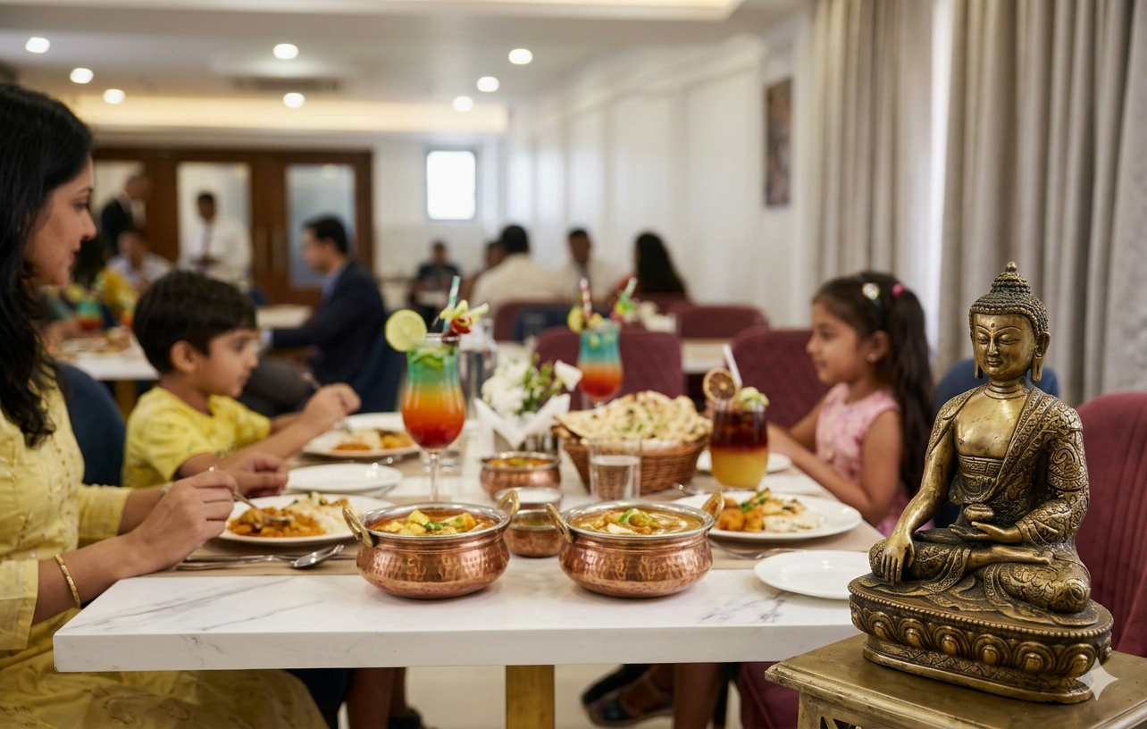 The Pagoda Restaurant — Buddha themed decor