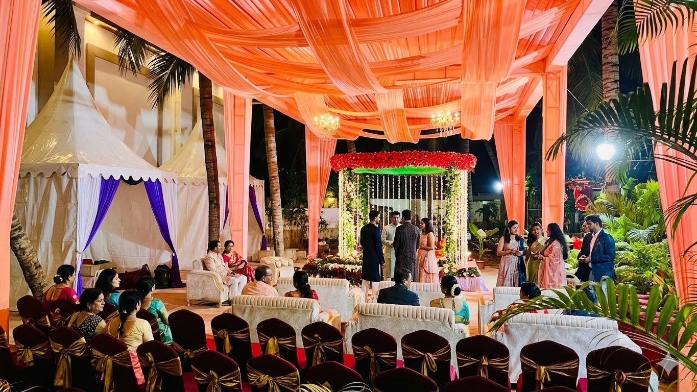 Pushpak Hotel & Convention - Wedding bedi decoration, Dhauli Square