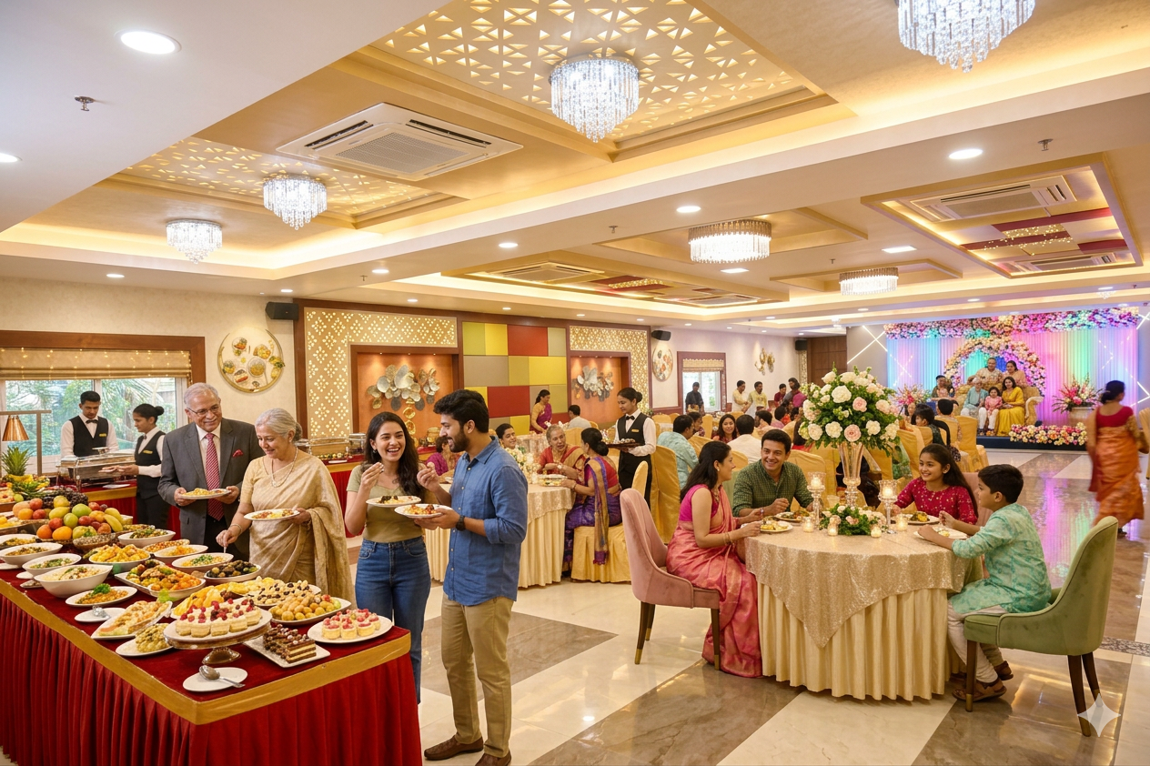 Wedding reception at Hotel Pushpak