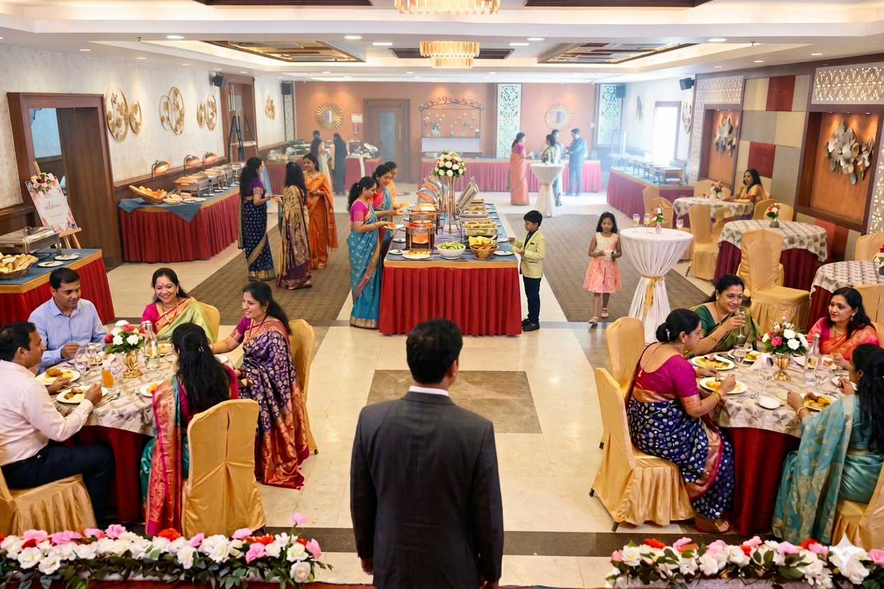 Lotus Hall — Hotel Pushpak – Kalpana Square