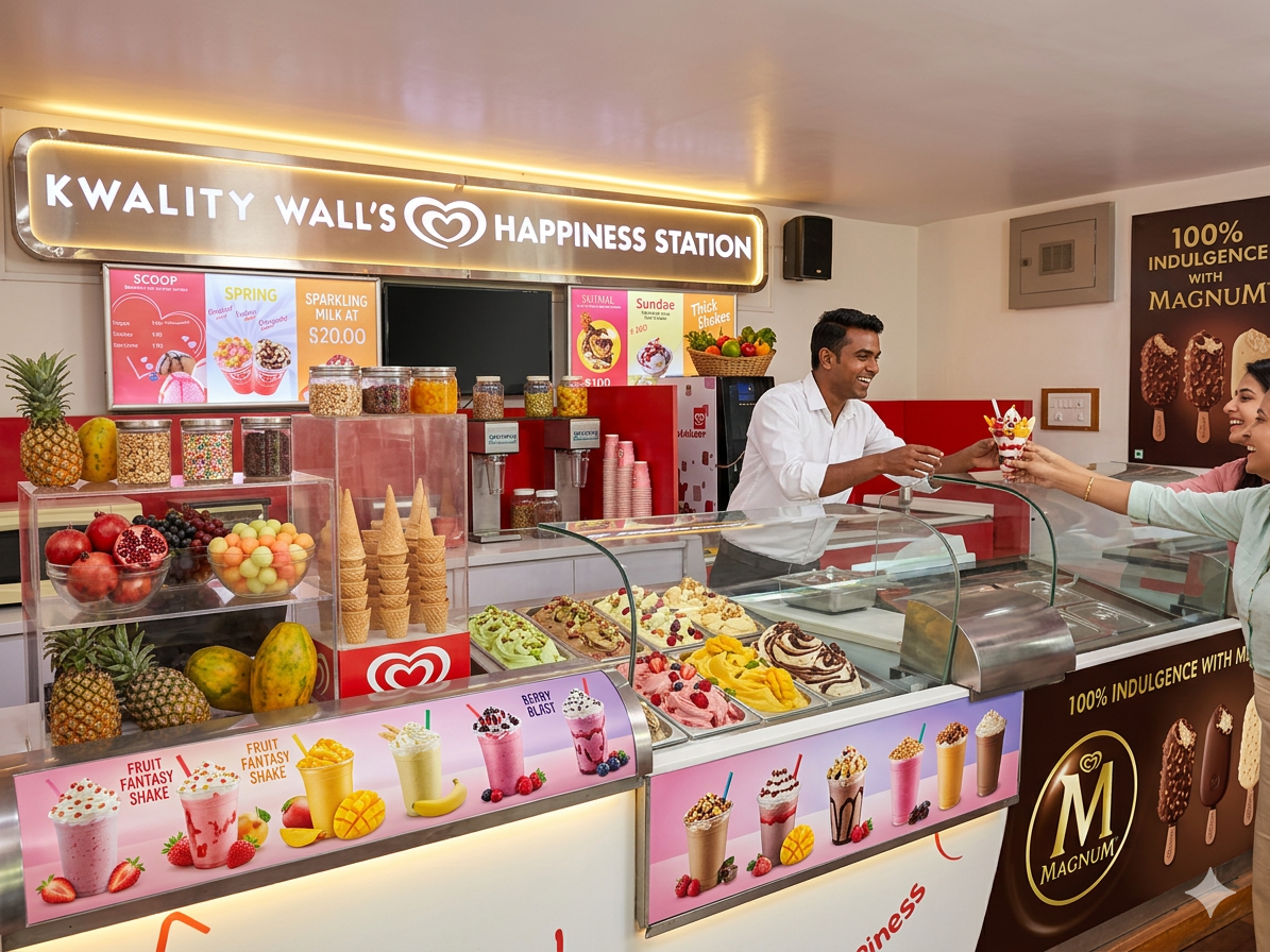 Ice Cream Parlour by Pushpak — bar counter