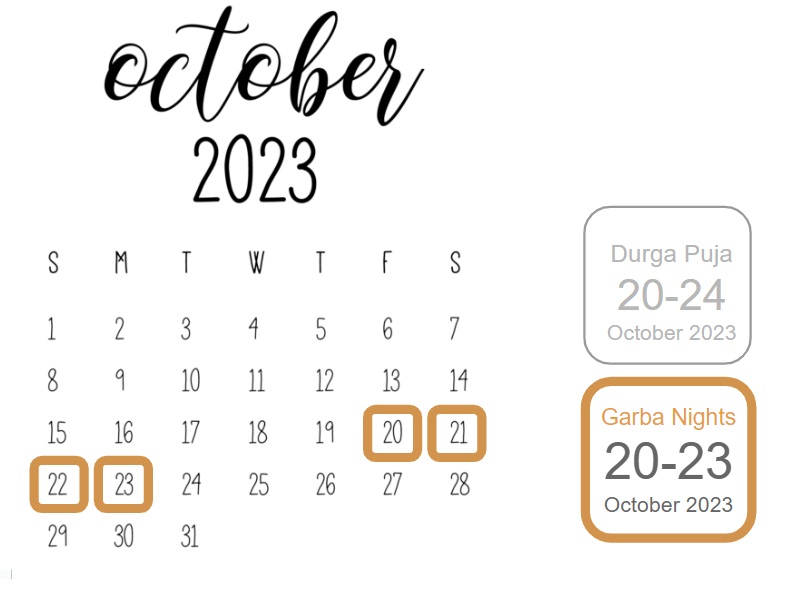 Garba event calendar 2023